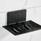 thumbnail image 1 of Jabonera de pared sin perforaciones para ducha, de acero inoxidable, autoadhesiva, para guardar esponjas, cepillos de jabón para baño, cocina y balcón (negro), 1 of 3