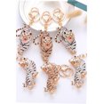 thumbnail image 3 of TRAHOO-Cute Tiger Rhinestone Keychains,Sparkling Animal Charm Keyrings Pendant (hongtiao), 3 of 4