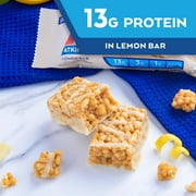 Atkins Lemon Flavored Snack Bar, High Protein Bar, Low Sugar and Low Carb, Keto Friendly Snack, High in Fiber, Gluten Free, Made with Real Almond Butter, 5 Count