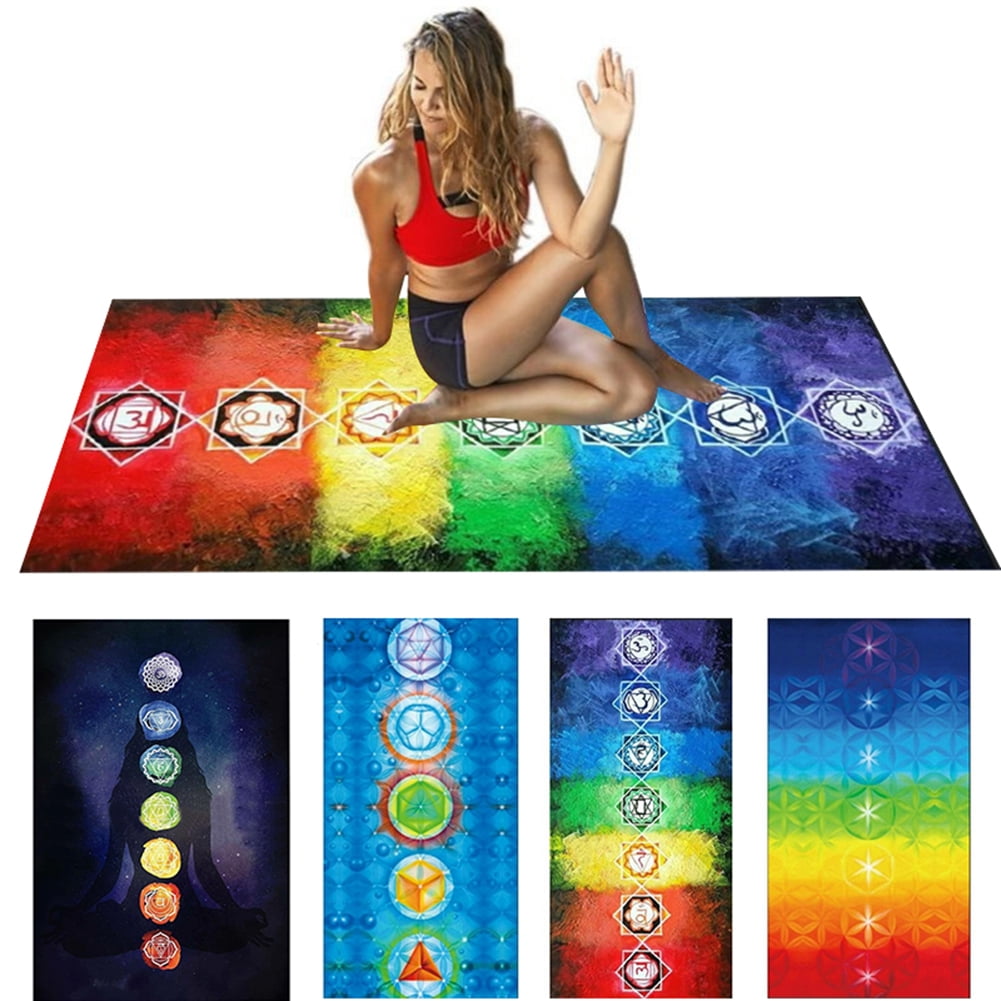 Rainbow Boho Chakra Tapestry Yoga Mat Sunscreen colorful Towel Wall Hanging Xmas