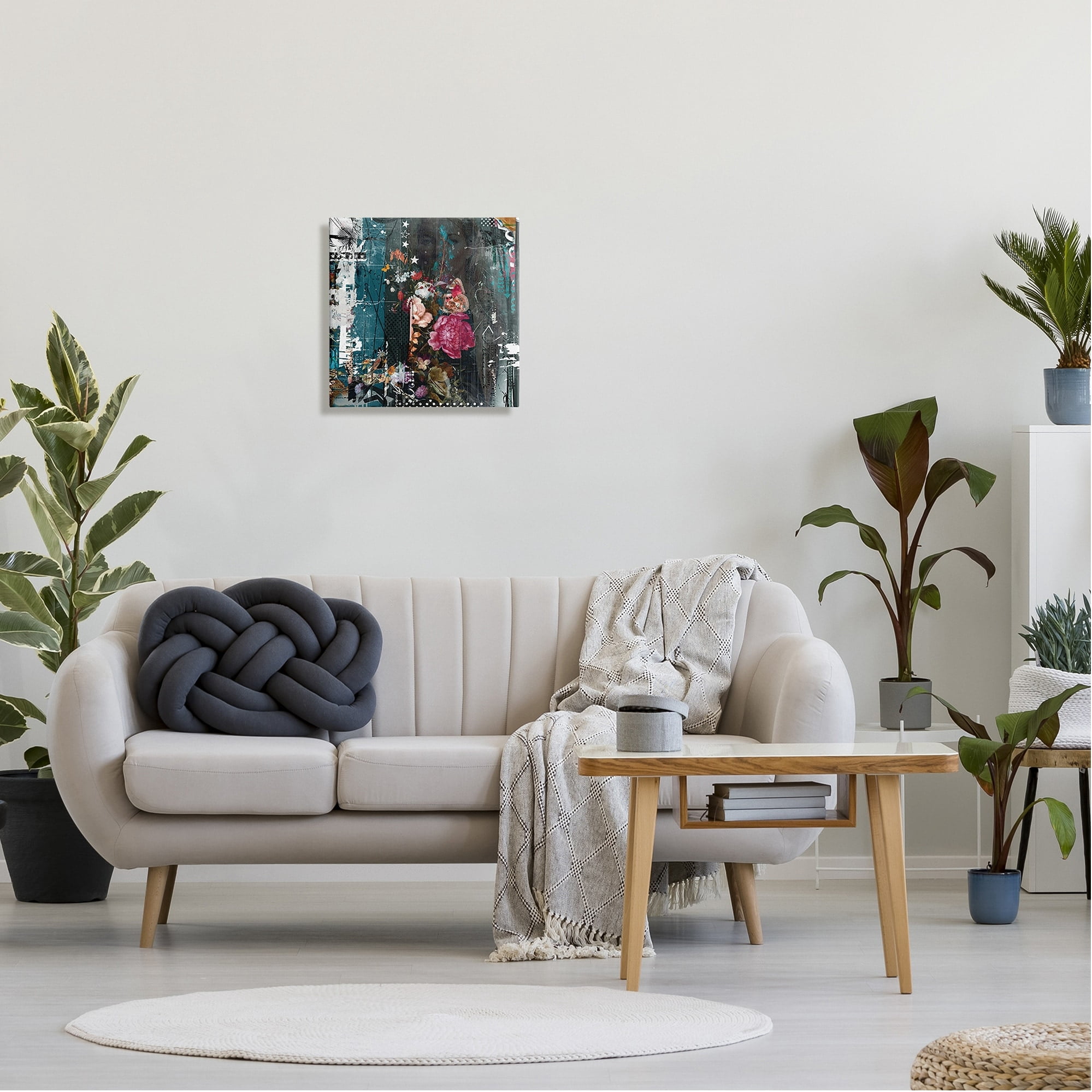 Stupell Industries Vintage Street Style Layered Collage Urban Floral Detail Canvas Wall Art, 17 x 17, Design by Teis Albers