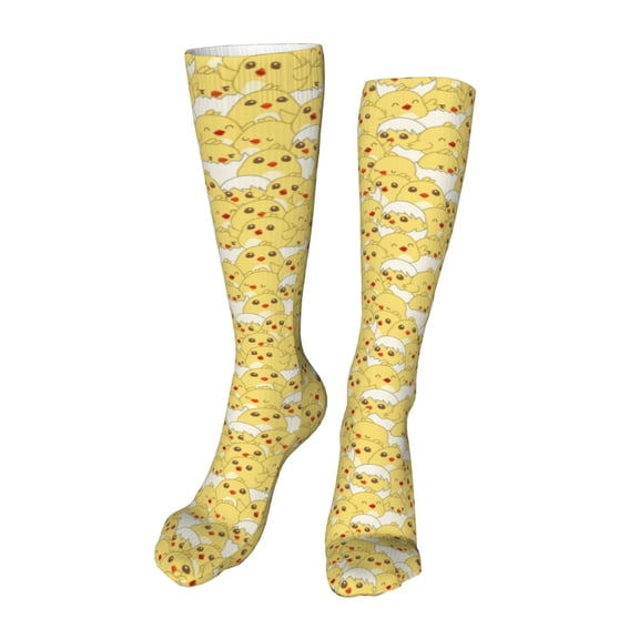 Kdxio Baby Chicks Funny Silky Novelty Funky Long Knee High Socks Soft 3D Print Cosplay Crazy Stockings for Men Women