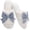 Blue, variant on CHICVOMEY House Slippers for women Plush Memory Foam Indoor Shoes with Bow Cute Fuzzy House shoes
