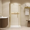 thumbnail image 3 of Pasadena 36 x 36 x 74-3/4 Corner Shower Kit with Base and Door in Brushed Gold, 3 of 16