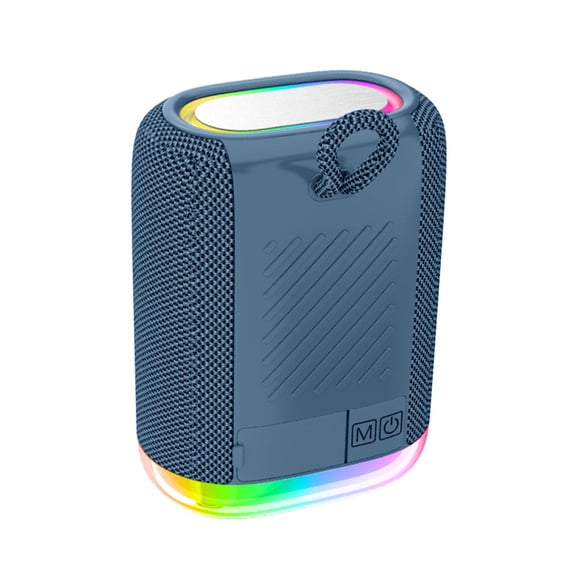 Parlante Portátil Bluetooth con Luces RGB, Bocina Pequeña Recargable para Viajes y Fiestas Azul