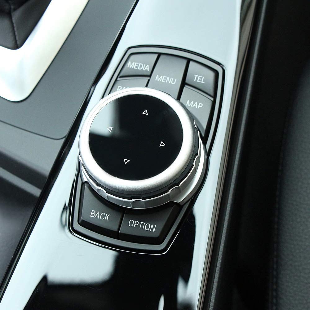 iJDMTOY Larger Knob Cover Compatible With BMW 1 2 3 4 5 7 X Series Multimedia iDrive Button Cover Set Fit 7-Button iDrive, Confirm Fitment w/ 2nd Pic 