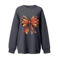 thumbnail image 4 of Fiaer Thanksgiving Womens Sweatshirts Leaf Graphic Plus Size Pullover Long Sleeve Crew Neck Fashion Comfort Tops Dark Gray S, 4 of 4
