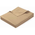 thumbnail image 2 of 600 Thread Count Egyptian Cotton Flat Sheet – 1 Piece, Stripe Taupe Grand King (110" x 125") Size, 2 of 5