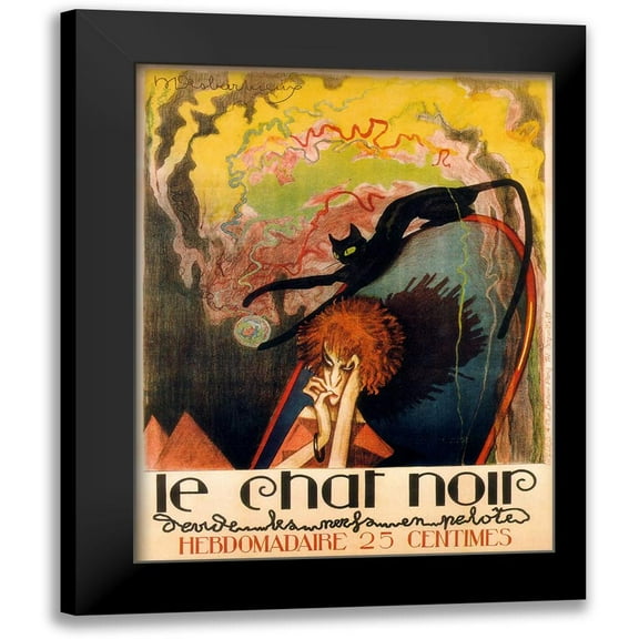 Vintage Apple Collection 12x14 Black Modern Framed Museum Art Print Titled - Le Chat Noir 2