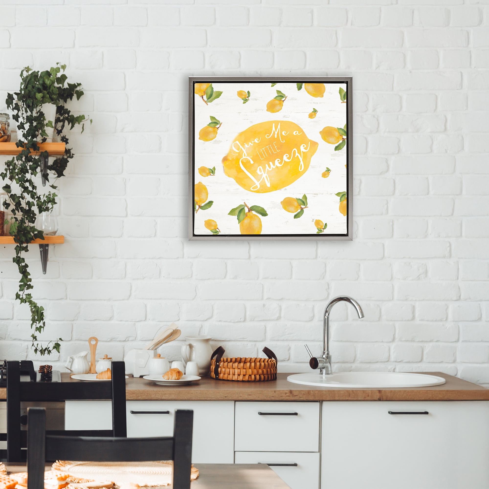 Stupell Industries Give Me A Squeeze Gray Framed Floater Canvas Wall Art, design by Lanie Loreth
