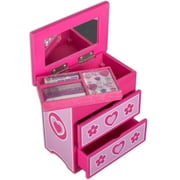 Melissa & Doug Decorate-Your-Own Wooden Double-Drawer Chest Craft Set Pink