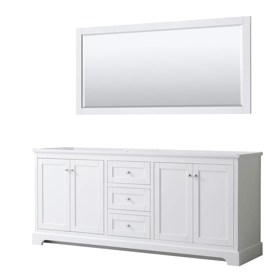 Wyndham Collection 80" Wood Double Bathroom Vanity in White/Chrome