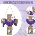 thumbnail image 2 of Easter Decorations Hanging Door Sign Wreath Religious Cross He Is Risen Flowers Lily Wooden Door Sign Welcome Seasonal Happy Easter Wreath Sign for Easter Tree, Door, Wall, Party Supplies, 2 of 4