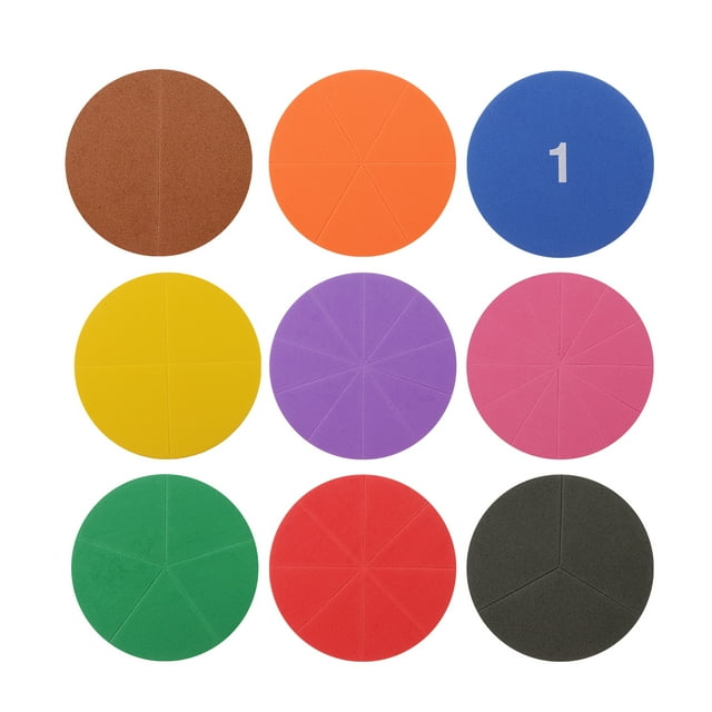 1 Set EVA Fraction Circles Children Fraction Learning Tray Educational Math Toys