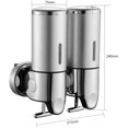 thumbnail image 5 of Dispensador de jabón montado en la pared de 500ML x 2, dispensador de jabón de mano de doble cabeza, dispensador de champú de Gel de ducha líquido para cocina, baño, Hotel oso de fresa Electrónica, 5 of 5