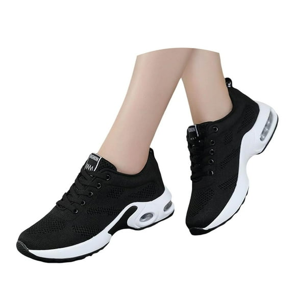 Mepaouo Womens Sneakers Air Cushion Running Shoes Lightweight Tennis Walking Shoes Mesh Casual Flats