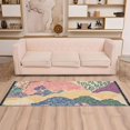thumbnail image 2 of Yayeee Runner Rug for Bedroom 2'x6' Machine Washable Hallway Non Slip Mat, Green Floral Wave, 2 of 8
