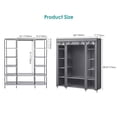 thumbnail image 2 of Garde-robe Portative avec Tringle de 25 Po de Large et 12 Tablettes de Rangement, Organisateur de Vêtements en Tissu Non Tissé (59 x 17,7 x 68,8 Po, Gris), 2 of 7