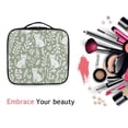 thumbnail image 6 of FORMRS Travel Makeup Bag Large Capacity Train Case Cosmetic Organizer with Adjustable Dividers, Green Floral Cat Pattern, 6 of 8