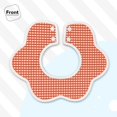 thumbnail image 3 of Bingfone Orange Gingham Soft Bibs For Baby Boy Girl 360 Rotate Petal Absorbent Bibs Washable For Drooling Teething, 3 of 9