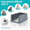thumbnail image 6 of Stainl Steel Litter Box with Lid XL Metal Cat Litter Tray for Indoor Cats Enclosure Cat Litter Pan for Large Cats Non-Sticky Large Kitty Litter Box Anti-Leakage 23.5 X 15.6 X 12, 6 of 8