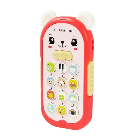 HILABEE Toys Early Educational Mobile Phone Toys Boys Girls Learning Gift Pretend 2 Year Old with Sound And Music & Click , Red Red A