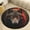 Flannel-1, variant on Fiery-Eyed Wolf in Snow Round Area Rugs for Bedroom Living Room, 4FT Soft Comfy Indoor Circle Carpets, Floor Mat