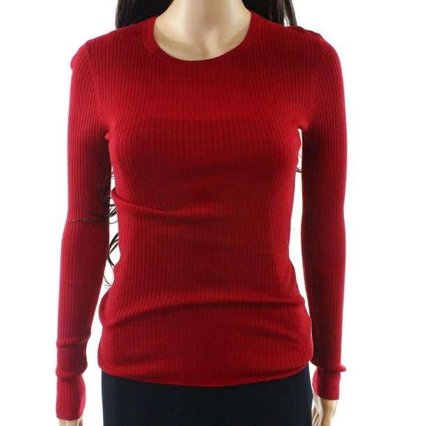 Theory Theory NEW Red Womens Size P Petite LongSleeve Ribbed Knit