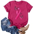 thumbnail image 2 of T-shirt Décontracté à Manches Courtes et Col Rond pour Femmes avec Design Inspirant de Sensibilisation au Cancer, Coupe Ample et Confortable, 2 of 4