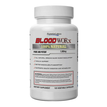 Superior Labs – Blood Worx – All-Natural Blood Sugar Support Supplements, Helps Stabilize Healthy Blood Sugar and Glucose Levels, Promotes Healthy Digestion, Insulin Function and