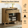 thumbnail image 3 of 34.3 Inch Buffet Sideboard Cabinet, Kitchen Storage Cabinet with 1 Drawer and 2 Doors, Wood Coffee Bar Cabinet with Adjustable Shelf, Console Cabinet for Kitchen, Dining Room, Walnut, 3 of 7