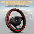 thumbnail image 5 of 1 Pack 15 Inches Elastic Stretch Leather Car Steering Wheel Cover, Bling Diamond Vehicle Decor Accessories for Most Vehicles, Red, 5 of 6