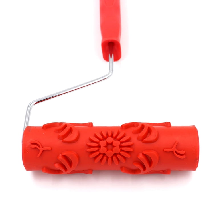 Patterned Paint Roller For Textured Walls - Rubber Embossing Roller, 5 Inch, DIY Decorative Surface Tool For Furniture & Walls