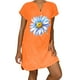 thumbnail image 1 of Sexy Vestidos Cortos de Verano para las Mujeres 2025 Moda Suelta de Ocio Vestido de Manga Corta con Cuello en V, Vestido Casual de Rodilla, 1 of 6