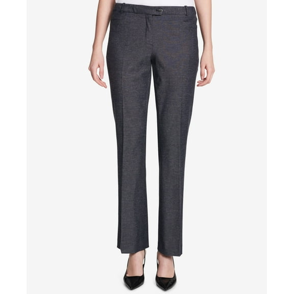 Calvin Klein Patterned Straight Leg Pants Navywhite 10