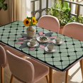 thumbnail image 3 of Farmhouse Flowers Table Cloths for 4 Foot Rectangle Tables, Ethnic Retro Abstract Pattern Lattice Patio Waterproof Elastic Fitted Tablecloths, Washable Rectangular Table Cover for Camping, 3 of 8