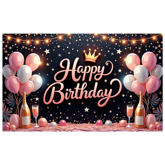 Festive Design Happy Birthday Banner Elegant Decoration for Birthday Celebration Event Party