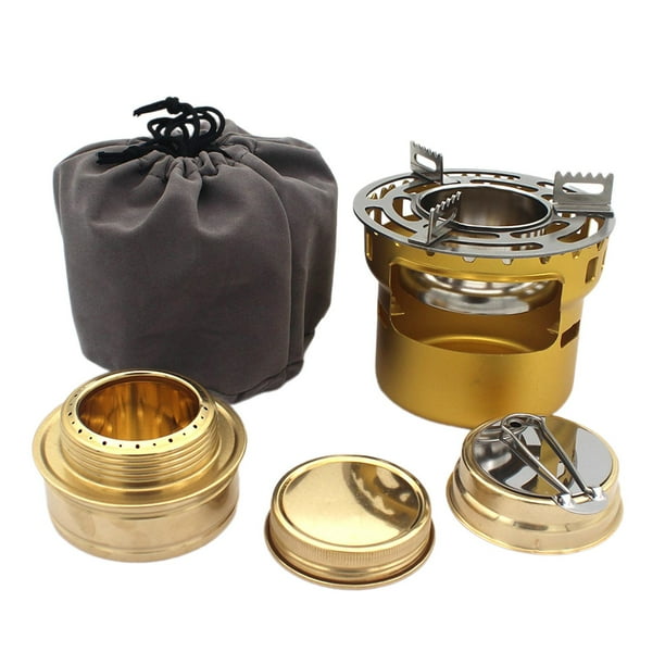 Estufa de Alcohol shamjiam con bolsa de almacenamiento para Camping y Picnic