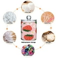 thumbnail image 4 of 2 Pack Strawberry Leaves Fower Qtip Holder Dispenser Clear Plastic Storage Apothecary Jars for Cotton Swabs Balls Pads Floss, 4 of 7