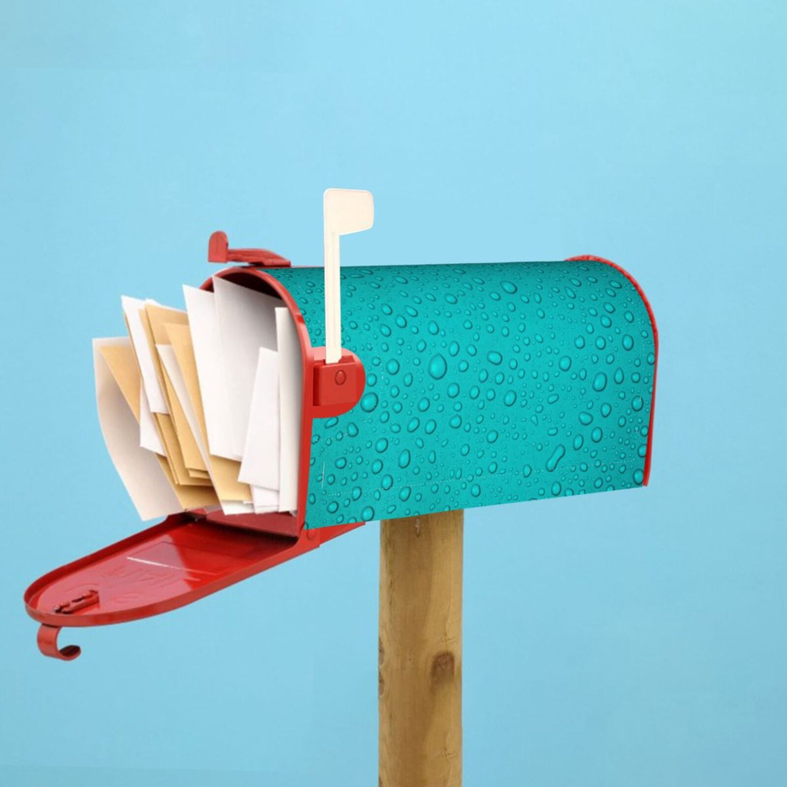 Xecao water droplets for Mailbox Cover with Magnetic Strips, Waterproof and Sunscreen, Adds a Decorative Touch to Your Garden Yard-21x18 in