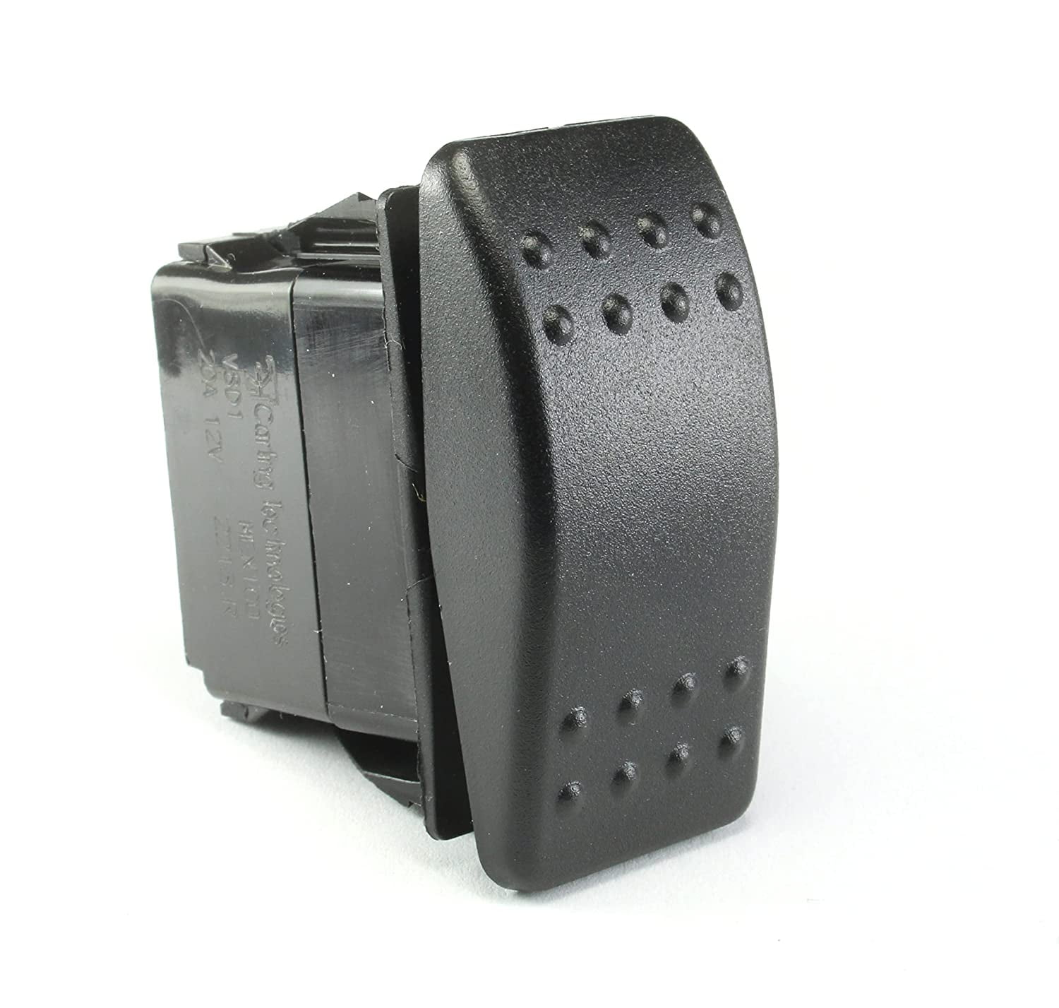 MOMENTARY Rocker Switch SPDT, 20A 12VDC, (ON) Off (ON), 3 Prongs
