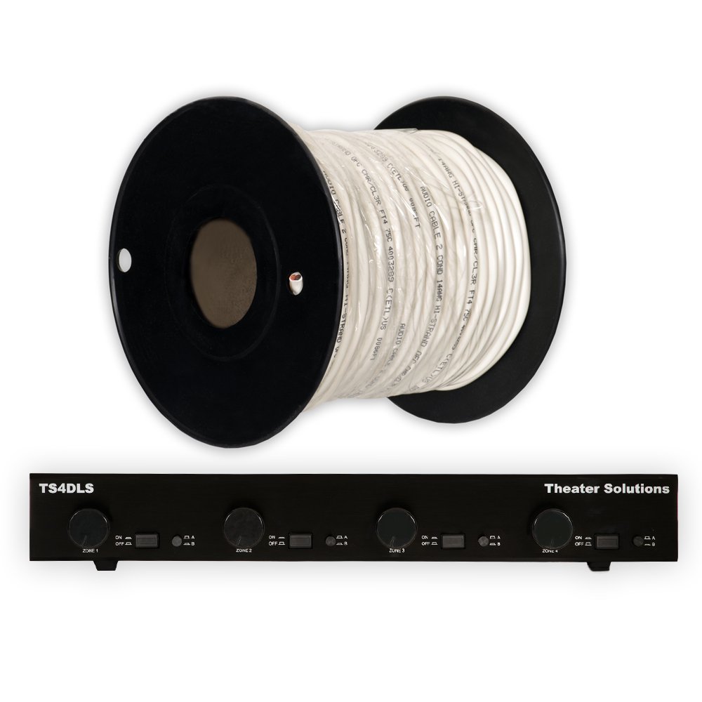 Theater Solutions TS4DLS Dual Input 4 Zone Speaker Selector Box with