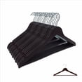 thumbnail image 1 of Ganchos para ropa Zomilux Madera Premium Perchas para Pantalones con Barra Antideslizante Gancho Giratorio 360° Caoba, 1 of 5