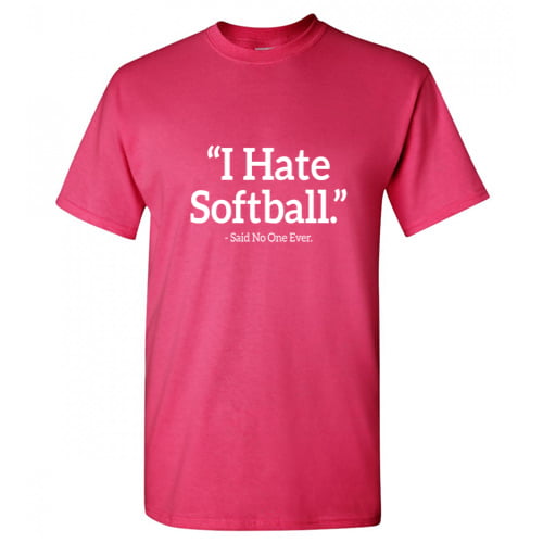 T-SHIRT= I THOUGHT YOU COULD HIT HANES BEEFY T-SHIRT SOFTBALL 