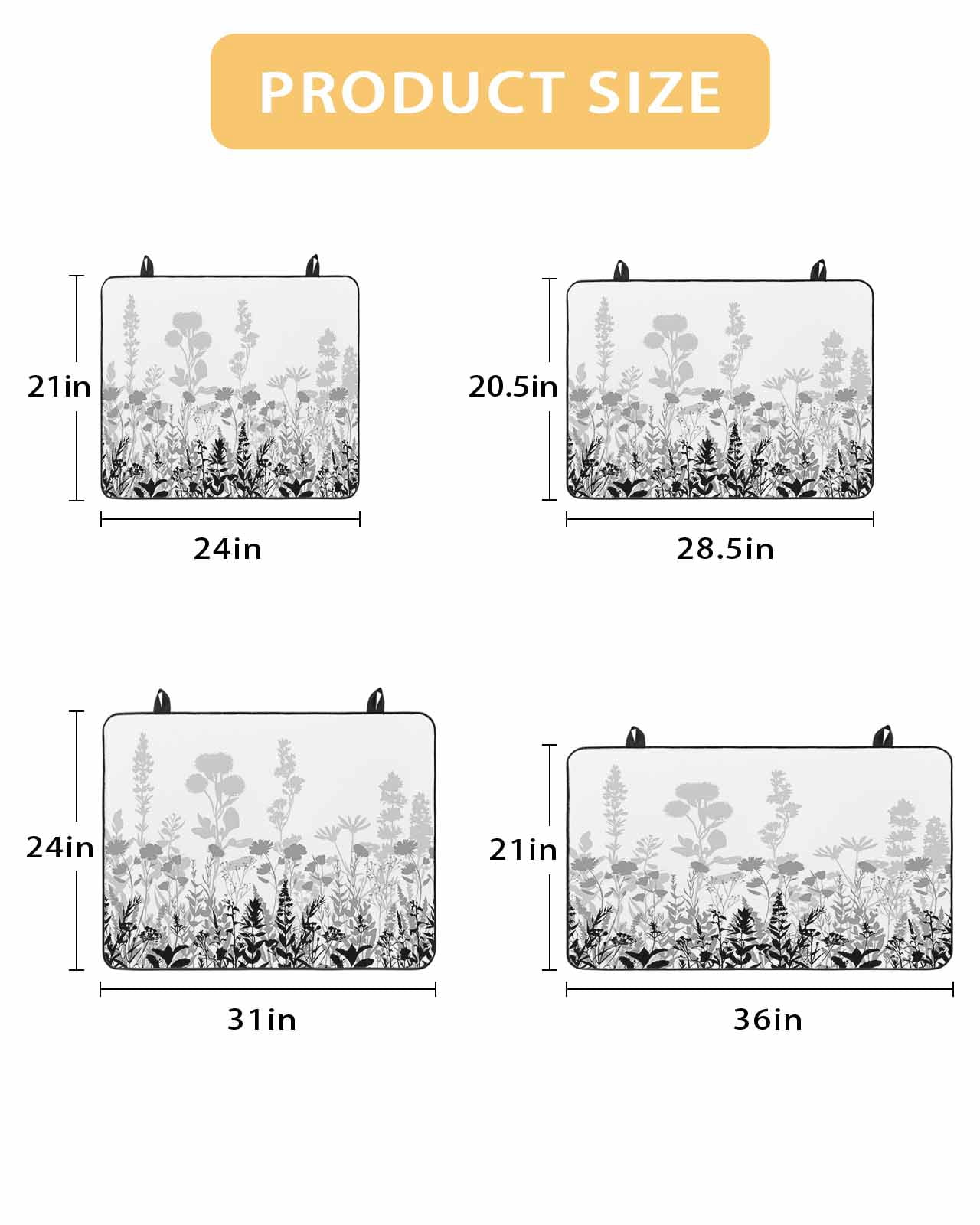 nqOlkjepod Large Induction Cooktop Protector Mat 24"x21", Grey Floral Rustic Stove Top Covers for Electric Stove, Spring Farmhouse Botanical Floral Stove Burner Cover Mats, Glass Top Stove Cover