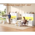 thumbnail image 3 of L Shaped Electric Standing Desk with Hutch, Adjustable Height Computer Desk with 3 Drawers and Storage Shelves, 3 of 8