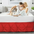 thumbnail image 6 of Nestl 14" Tailored Pinch Pleated Bed Skirt - Hotel Luxury Double Brushed Microfiber Pintuck Decorative Dust Ruffle, King, Cherry Red, 6 of 9
