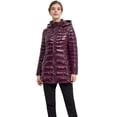 thumbnail image 4 of Orolay Women's Lightweight Down Jacket Water-Resistant Hooded Puffer Coat Purple 2XL, 4 of 6