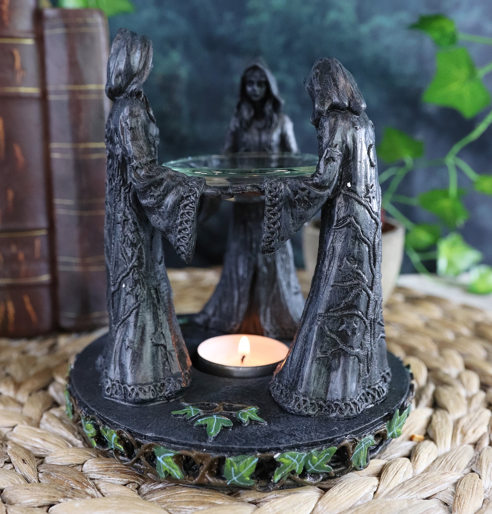 Ebros Triple Goddess Maiden Mother & Crone Candle Holder Oil Wax Warmer 5.8'H