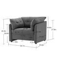 thumbnail image 7 of Modern Chenille Oversized Armchair - Living Room Accent Chair, Gray, 36" Wide, Soft Fabric, Comfy Lounge Seat for Bedroom/Balcony., 7 of 7